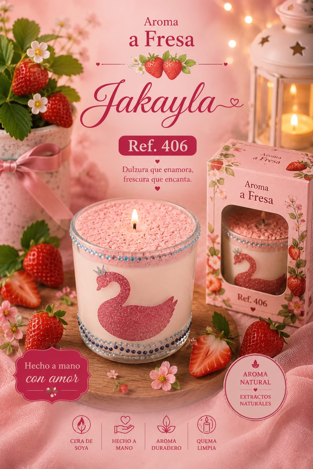 Vela cisne, aroma fresa