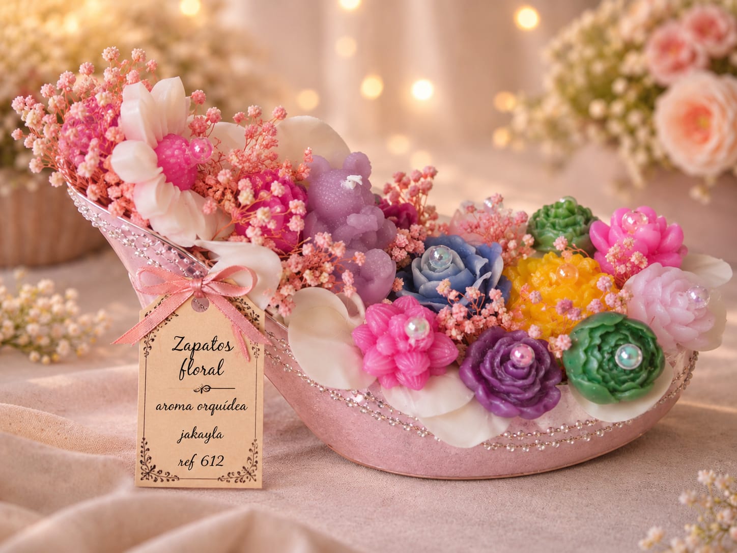 Zapato floral decorativo, aroma orquídea